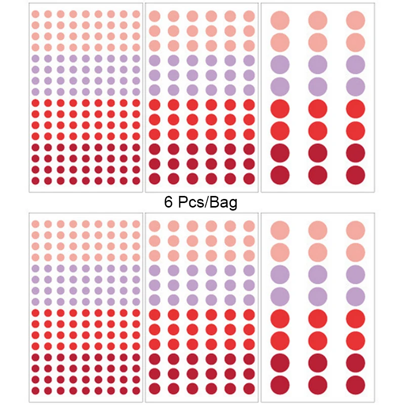 6 листов/лот Цвет dots бумажные наклейка, сделай сам, скрапбукинг дневник наклейки в альбом почтовые принадлежности, школьные принадлежности