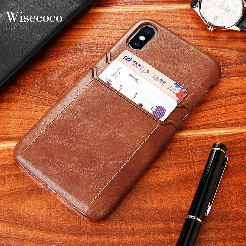 

Card Holder Case for Iphone X 8 7 6 Plus xr xs carcasa Luxury Leather Wallet Slim Hard Back Cover Coque for IPhone Xs max case