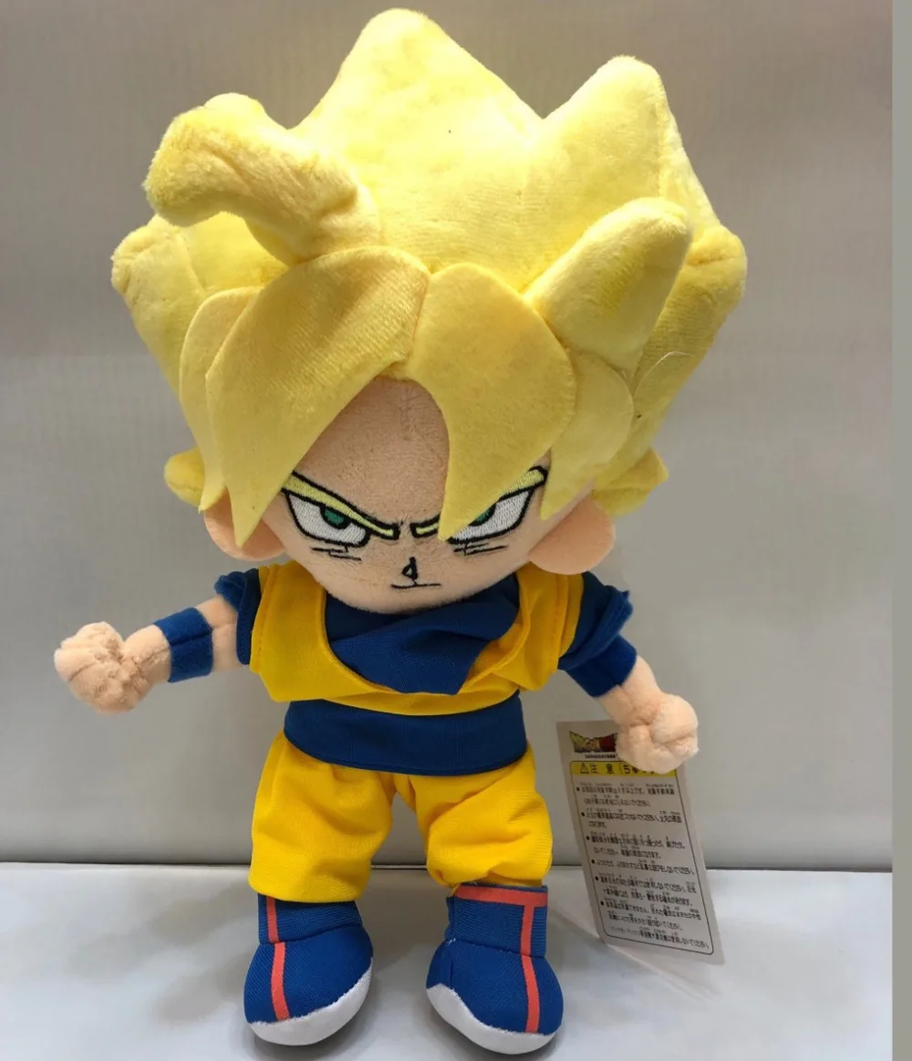 

32 cm Dragon Ball Z Plush Doll Toy Super Saiyan God Son Goku Figure High Quality Soft Plush Doll Model Gift Toys Free Shipping