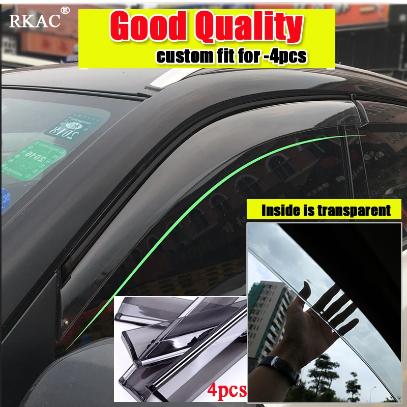 For Jeep Wrangler 4 Doors 2007 2017 Window Visors Rain Eyebrow Car