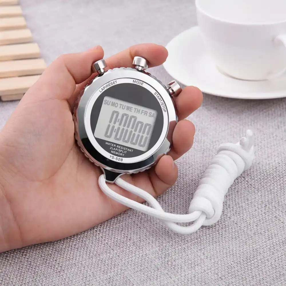 Fashion LCD Digital Antimagnetic Metal Waterproof Sports Counter Timer Stopwatch