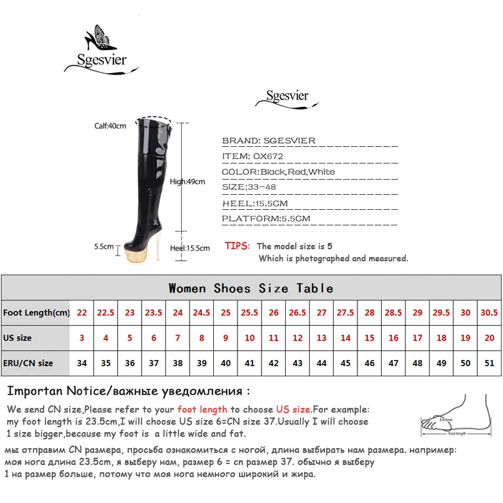 Sgesvier/женские пикантные танцевальные сапоги для ночного клуба на очень высоком каблуке 16 см; ботфорты на платформе; цвет красный, белый; обувь; OX672
