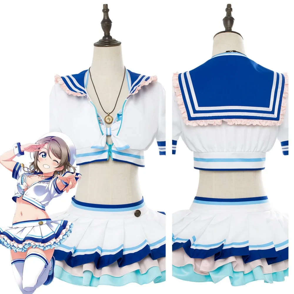 Love Live! Солнечный свет! Женский костюм для косплея G's журнал матросский купальник