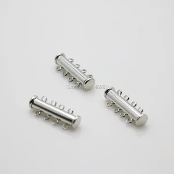 

10PCS Wholesale 25*6mm Machining metal parts 4-Row button plug Fittings for Ornaments Girl Jewelry Making Design DIY Accessories