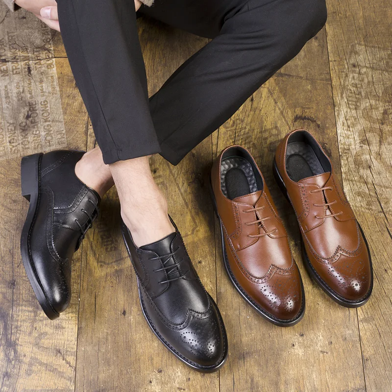 Мужские официальные туфли из натуральной кожи, размеры 37-48 Мужские модельные туфли-оксфорды, деловые свадебные туфли,# MPM6337-1