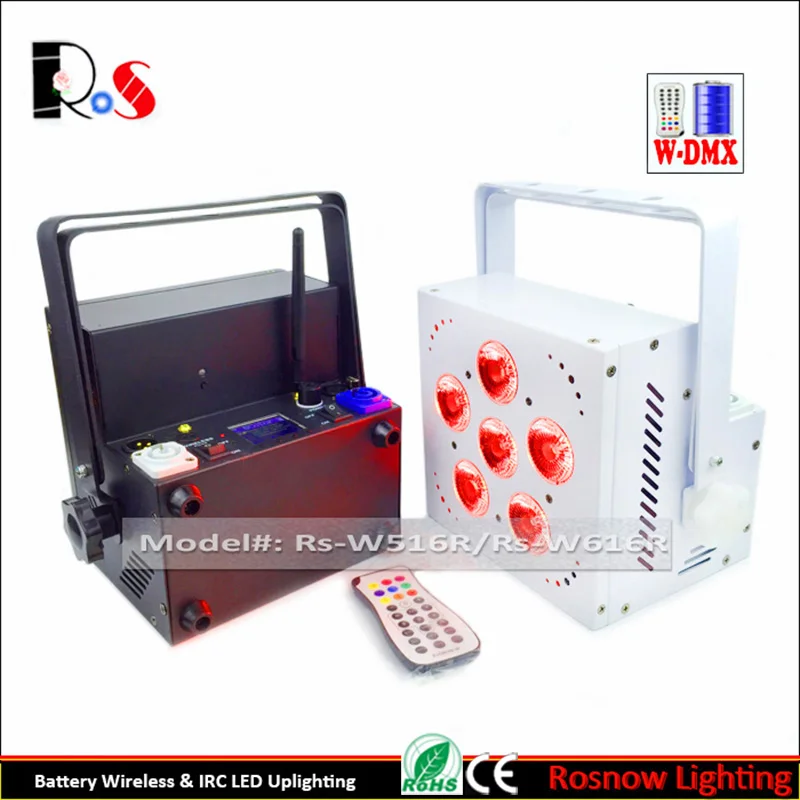 

Sample 6x15W RGBWA 5in1 2.4G W-DMX & IRC built-in Battery powered DJ quad LED Par