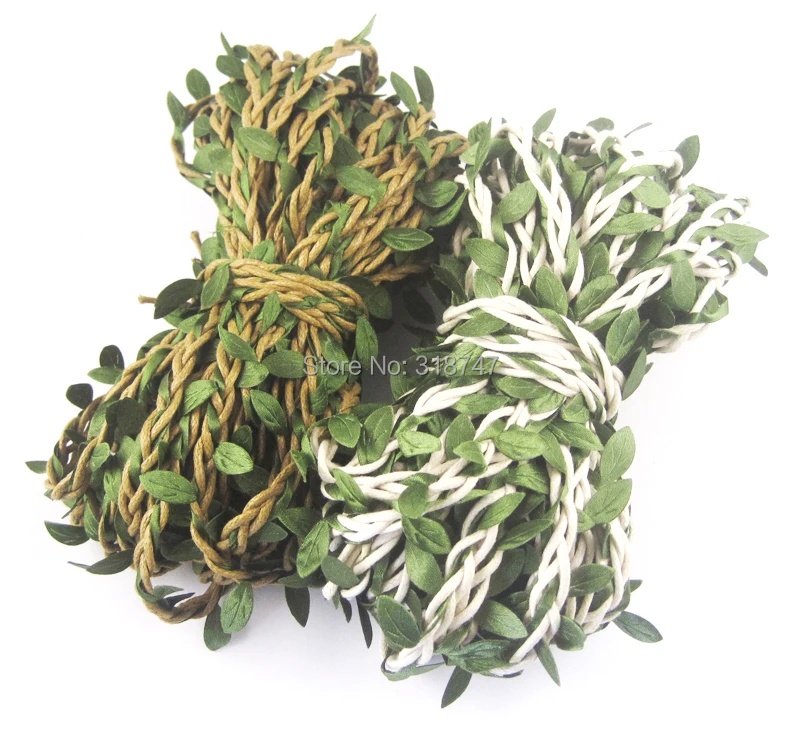 

Lucia crafts Width 1cm DIY Wax Cord With Leaves Packaging Material Home Decorative Rope 2 yards/lot W0805