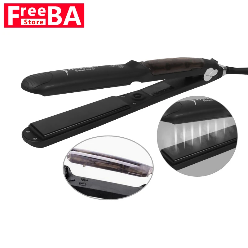 

Professional Tourmaline Ceramic Heating Plate Hair Straightener Hair Straightener Steam Function Iron Tourmaline Styling Tools