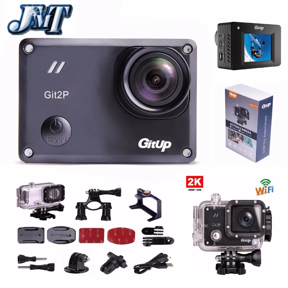 

JMT GitUp Git2P Pro Packing 2K 1080p 60fps FHD Sports Action Camera for Panasonic MN34120PA 16MP Support G-Sensor Wifi