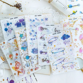 

3Sheets/pack Vintage Gold Mermaid Sticker Scrapbooking Creative DIY Journal Decorative Adhesive Sticker Flake Cute Stationery