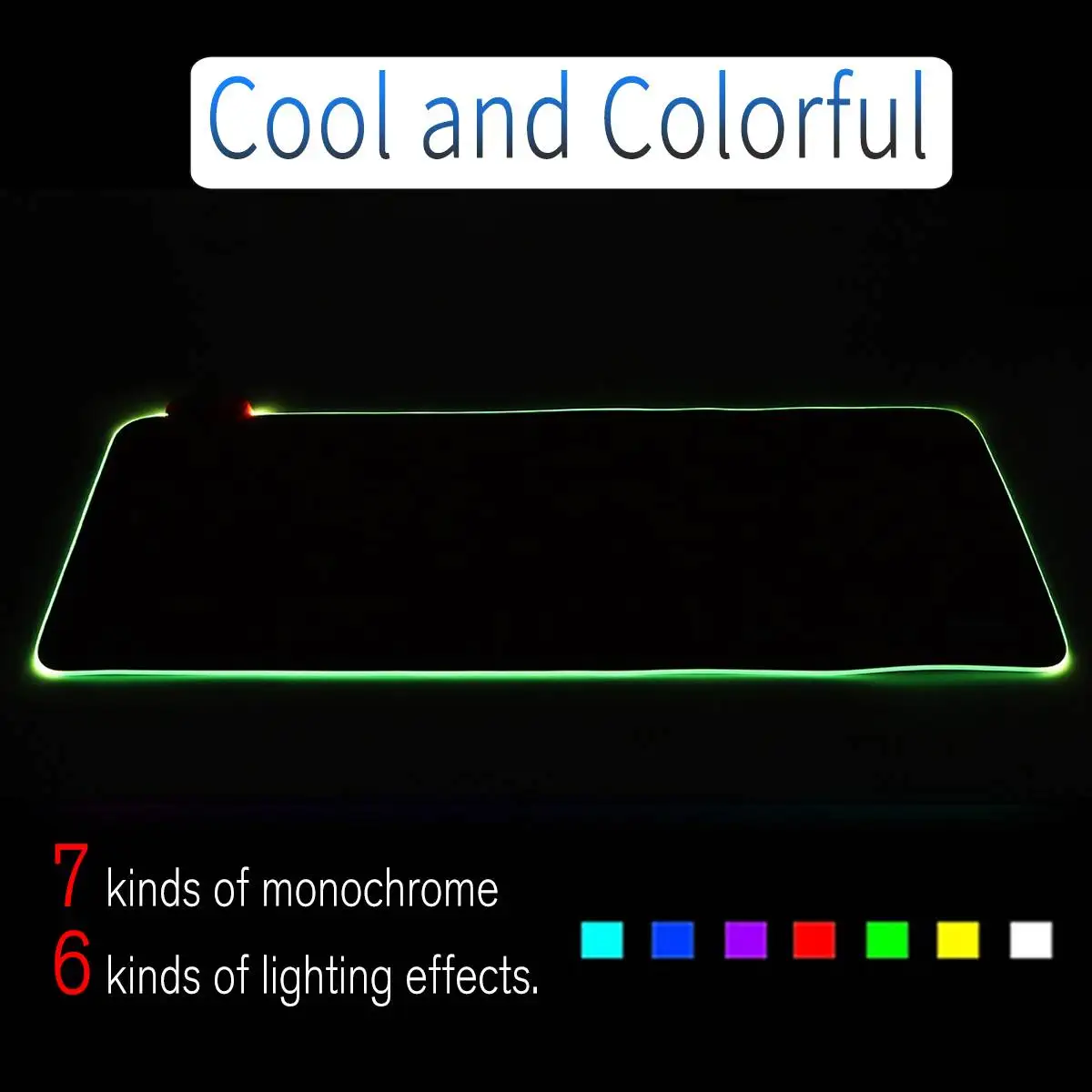 Большой RGB светодиодный коврик для мыши 7 цветов USB Проводное освещение игровой геймер нескользящий цветной коврик для мыши для ноутбука компьютерный стол коврик мыши