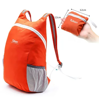 

TUBAN Lightweight Nylon Foldable Backpack Waterproof Backpack Folding Bag Portable Pack for Women Men Travel Black Backpack