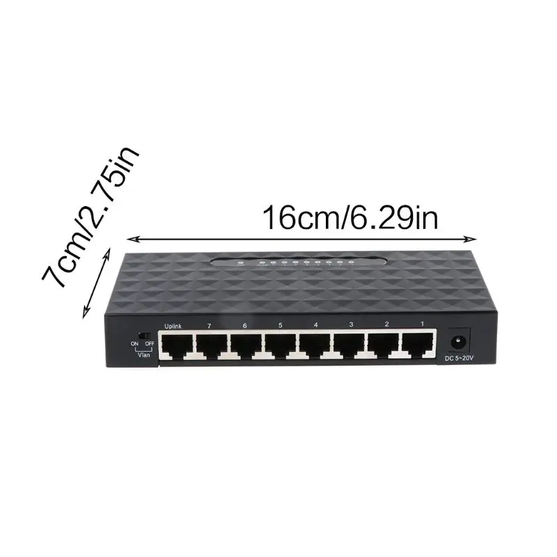 8-Порты и разъёмы RJ45 10/100/1000 Мбит/с Gigabit Ethernet Настольный штепсельная вилка американского стандарта сетевой коммутатор