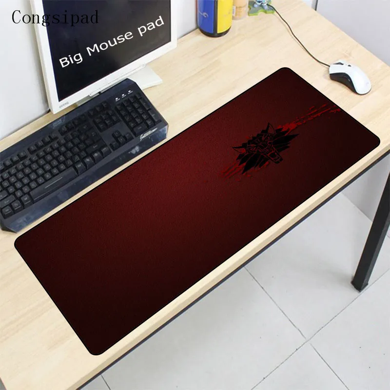 Congsipad The Witcher3 Wild Hunt Game Logo Printing Mouse Pad for Computer Laptop Gaming Large Mousemat Rubber Overlock MiceMat