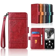 Funda para zorro negro B4 mini NFC cubierta con correa, 100% especial PU patrón Floral Flip funda con bolsillo de tarjeta Kickstand
