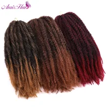Амир волос 9 пакеты 18 дюймов Синтетические Marley косы с эффектом омбре цвета: красный и коричневый и черный крючком плетения волос