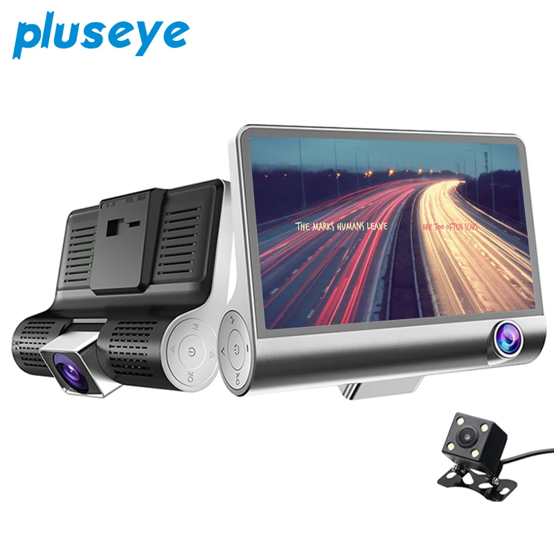 

2018 New 4.0" Car DVR Camera 3 Lens with Rear view camera three camera Night vision Car DVRs Video registratori auto dashcam