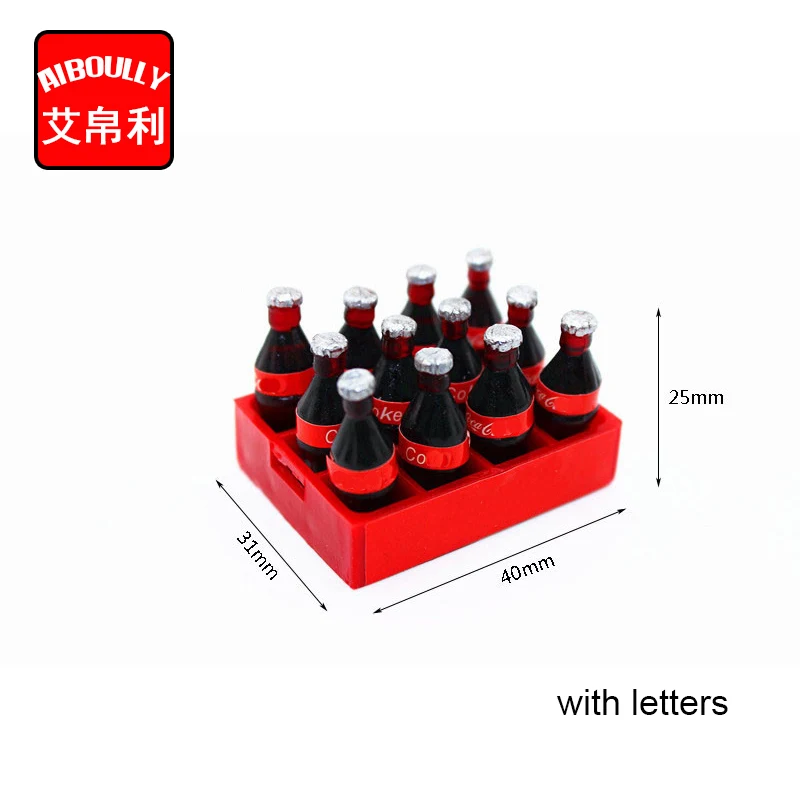 

10PCS Doll House Miniature Accessories Mini Coke Bottles Simulation Kitchen Food Furniture for 1:12 Dollhouse Home Decoration