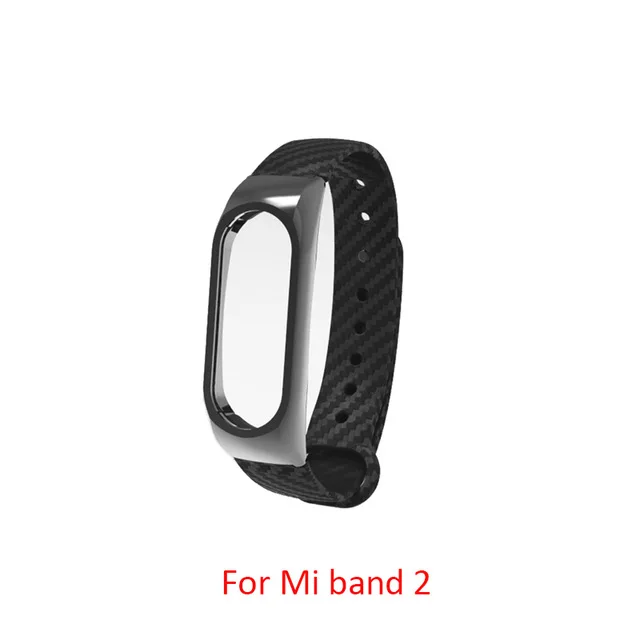 Браслет из нержавеющей стали для mi Band Xiao mi 2, смарт-кожаный ремешок для наручных часов, ремешок для Xiaomi mi, 3 браслета, аксессуары - Цвет: Mi 2 Carbon fiber