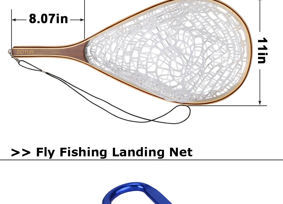 Goture fly fishing net литья сеть резиновая сетка деревянный каркас рука чистая с ремешок веревка магнитная застежка рыболовные снасти кастинговая сеть сеть рыболовная