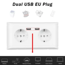 1 шт. многофункциональная штепсельная розетка европейского стандарта настенная розетка с usb-портом для зарядки телефона 250 в двойные переключатели бытовые