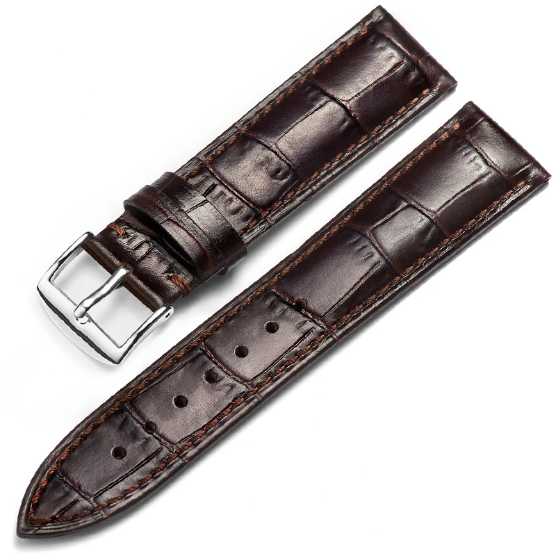 

Wholesale black fitness elastic extenders wrist intalian genuine leather watch band strap