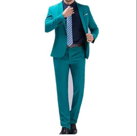 High Quality Fashion 2 Pieces Men Suits Slim Fit Grooms Suits trajes de novio Prom Party Formal Costumes (Jacket+Pants)