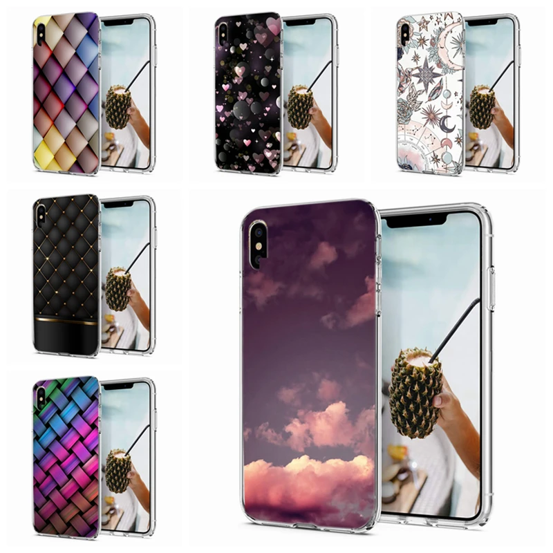 ТПУ класса люкс для iPhone 7 8 Plus XS Max X XR 6 6s цветной рисунок в полоску мягкий чехол с