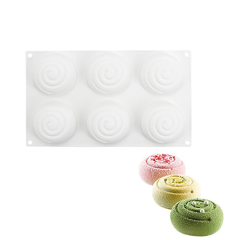 

6 Thread Holes Silicone Cake Mold Baking Dessert Mousse Chocolate Pudding Jelly Tools Kitchen Bakeware Decoration Accessories