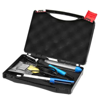 

12Pcs/set 60W 220V Adjustable Temperature Electric Soldering Iron Welding Solder Repair Tweezer Wire Carry case Tool Kit