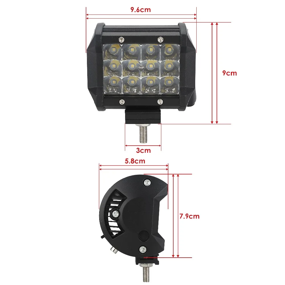4 дюймов свет работы бар 36 Вт 6000 К 4300 К белый/желтый туман свет дневного автомобиля светодио дный лампа для мото фар 12 В 24 В