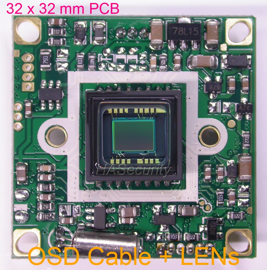 

32x32mm PCB EFFIO-E 1/3" Sony Super HAD CCD ICX811 image sensor CXD4140 CCTV camera board module + OSD cable + M12 LENs