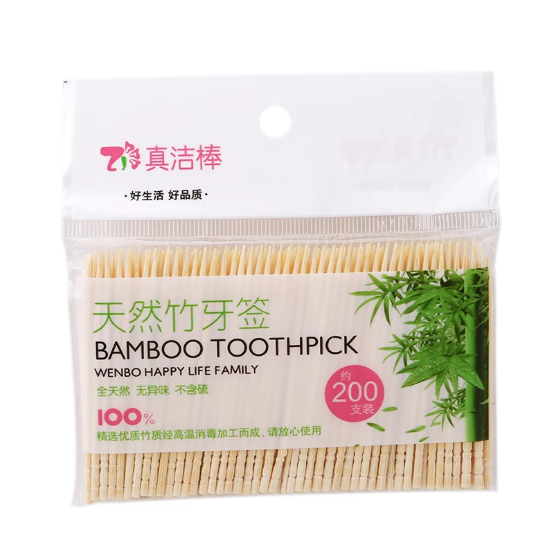 

200PCS/ Bag Disposable Wood Tandenstokers Dental Natural Bamboo Toothpick For Home Restaurant Hotel Products Toothpicks Tools