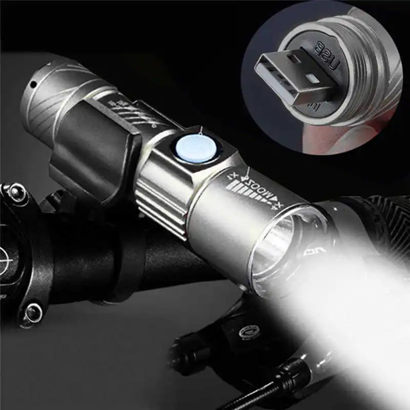 PROBE SHINY Adjustable LED Zoom 3000LM powerful led flashlight MINI USB Rechargeable Flashlight Torch Portable #3o8 (8)