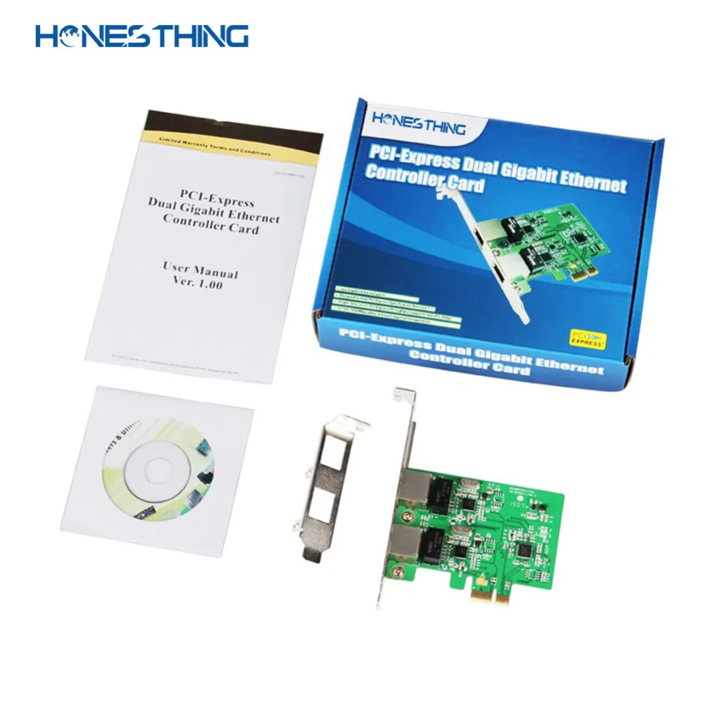 HonesThing PCI-Express Dual Gigabit Ethernet RJ45 Port Adapter 101001000 Network LAN Controller Card RTL8111 Low Profile Brack 5