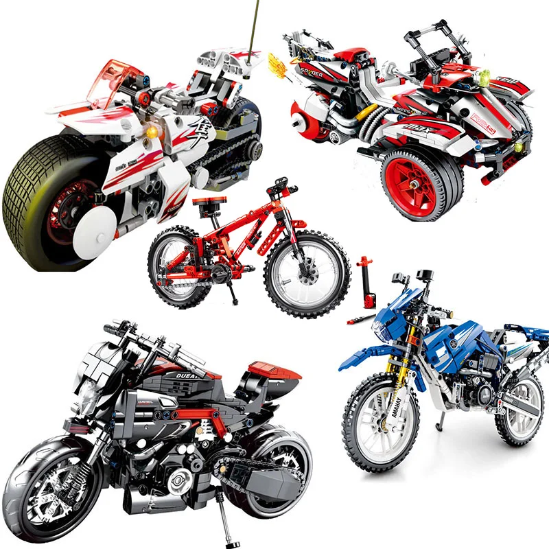 

Technic Series Racing Motorcycle Bike Building Block Compatible Legoed Speed Champions Car Bricks Educational Toys For Children