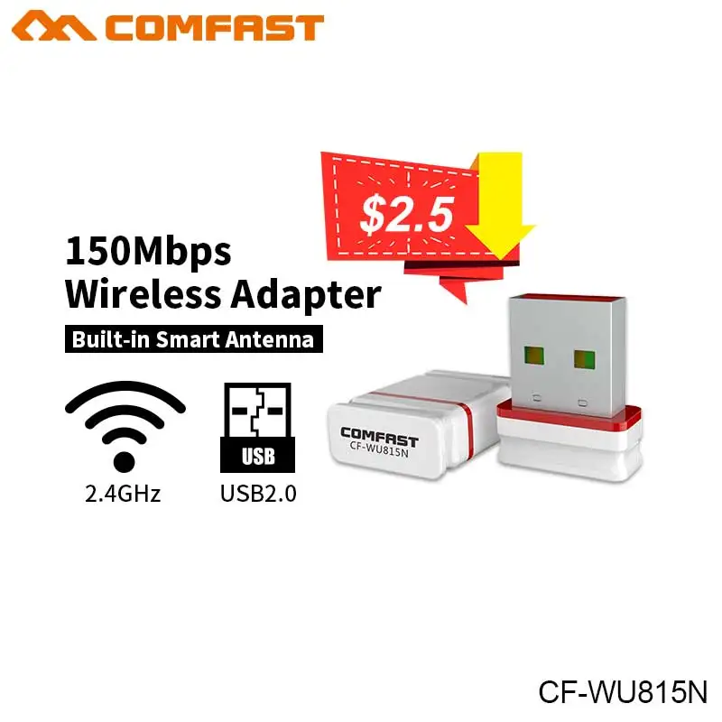 

Signal strong COMFAST mini free drive USB wireless network card laptop host external transmitter mobile hotspot WI-FI Receiver