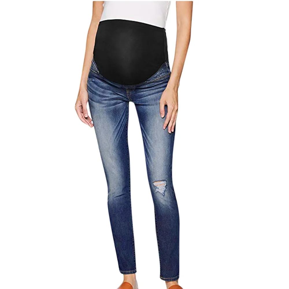 Рваные джинсы для беременных женщин; брюки для беременных; брюки для кормящих; леггинсы для живота; джинсы;