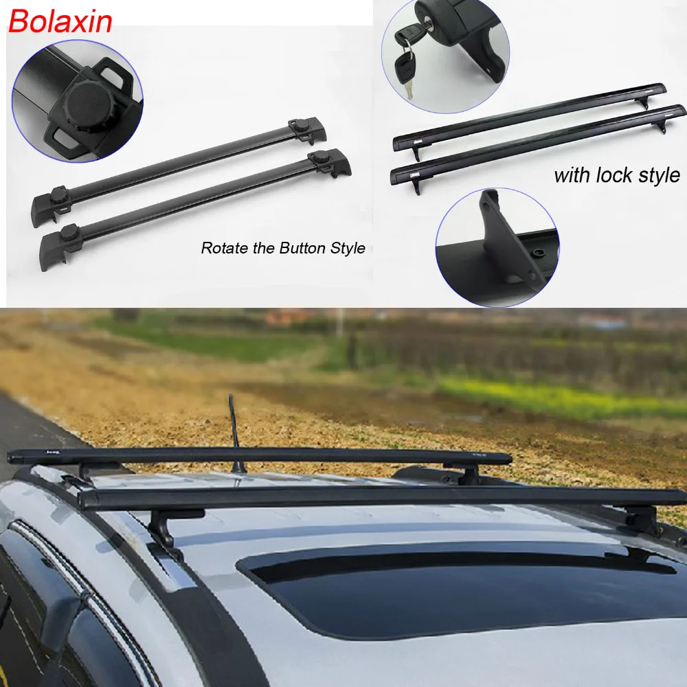 

New Bolaxin Car-styling Aluminum Alloy Roof Rack/luggage/Baggag lockCross Bars for Jeep Renegade/Cherokee/Compass/ Journey-2Pcs