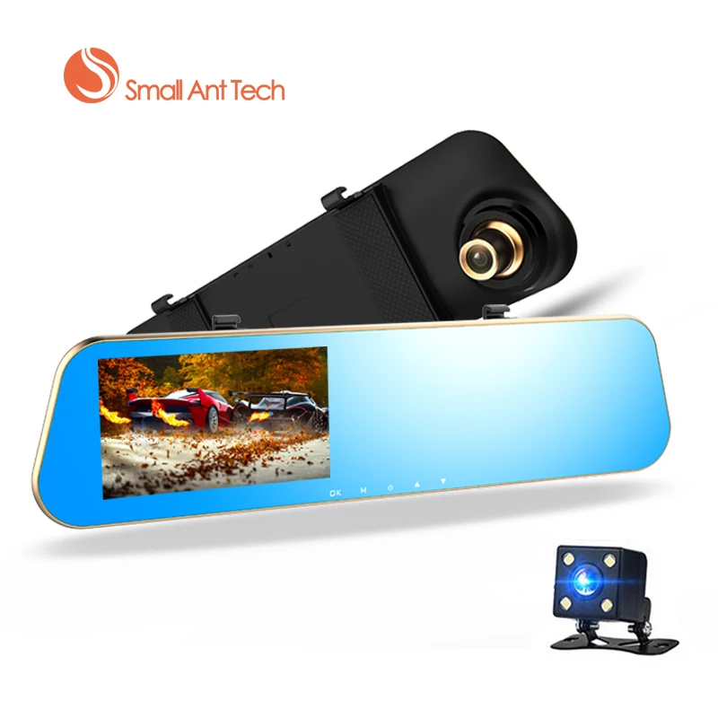 Smallantteach Full HD 1080 P Автомобильные видеорегистраторы зеркало заднего вида с Двойной