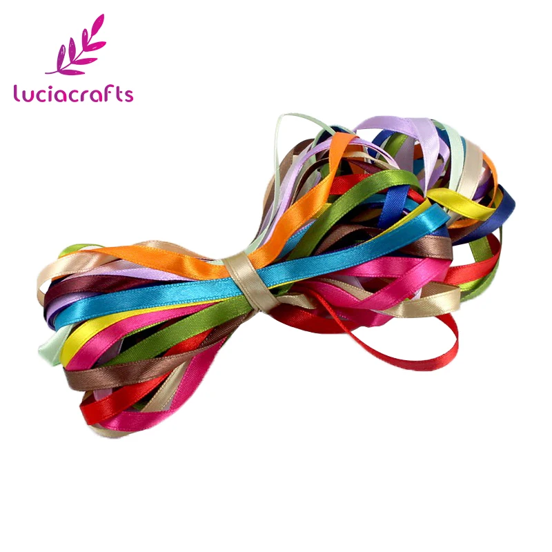 

1/4'' Mixed 20 colors Pure Color Ribbon 6.5mm Christmas Satin Ribbon Garment Accessories 20y/lot,1yard/color Q0609