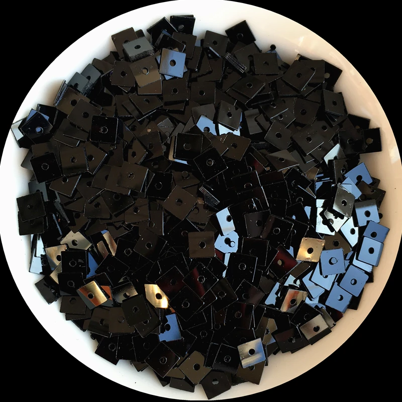 

4mm Flat Square Shape PVC loose sequins Paillettes sewing Wedding craft 20g(3600pcs) Solid Black Color For Garments Accessories