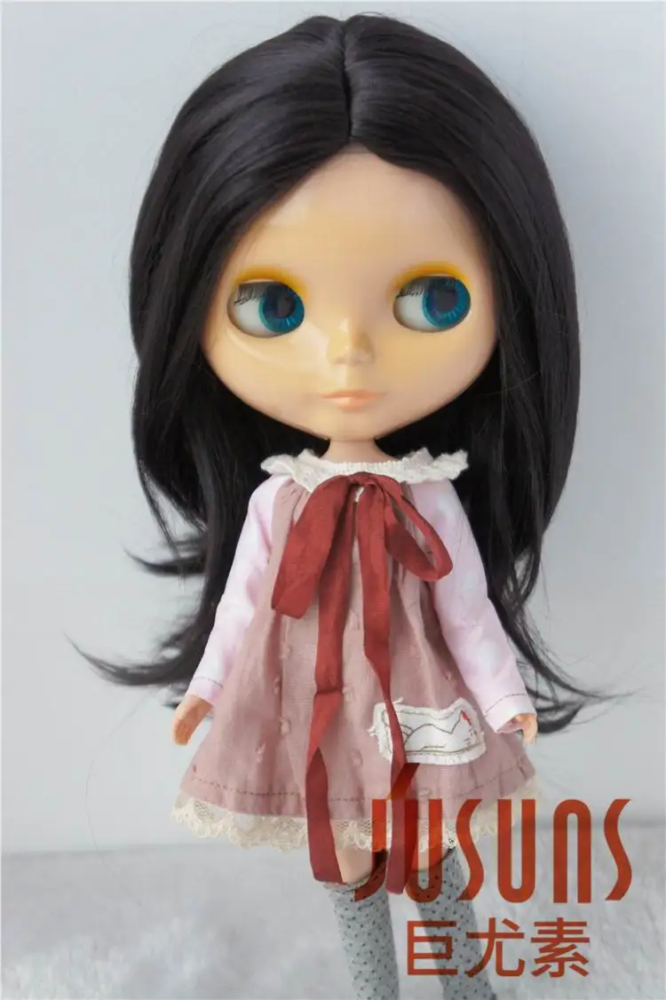 JD078 SD BJD кукольные парики Размер 8-9 дюймов 9-10 дюймов Мода Природа длинный синтетический мохер парик кукла волосы куклы аксессуары - Цвет: 9-10inch Black M2