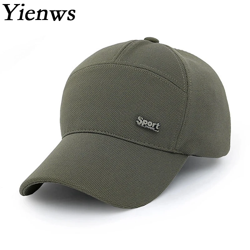 

Yienws Man Sport Baseball Cap For Man Summer Cap Dad Hat Bone Aba Curva Gorras Black Cap Wholesale YH089