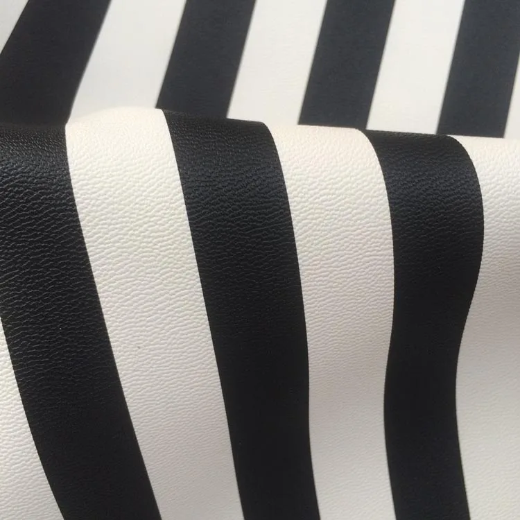 synthetic PU Black and white 1.1CM stripes leather material 40 yards