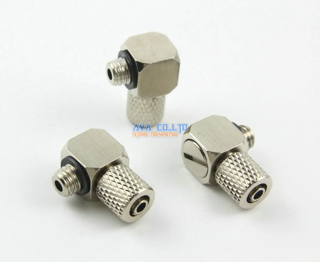 20 Pcs M5-6mm Elbow Pneumatic Pipe Air Hose Quick Fitting Mini Connector Iron 