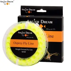 WF 1 2 3 4 5 6 7 8 9F Вес вперед плавающей Fly лески с 2 сварных петель оранжевый зеленый, желтый, синий розовый fly Line "песочные часы"
