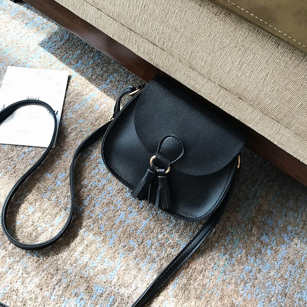 Женская кожаная сумка мессенджер Aelicy через плечо с кисточками Прямая поставка