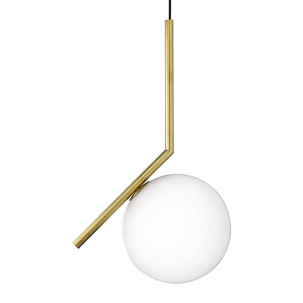 Современный минималистичный подвесной светильник s стеклянный шар подвесной светильник IC подвесной светильник стеклянный глобус в разгар симметрии матовый латунный - Цвет корпуса: C