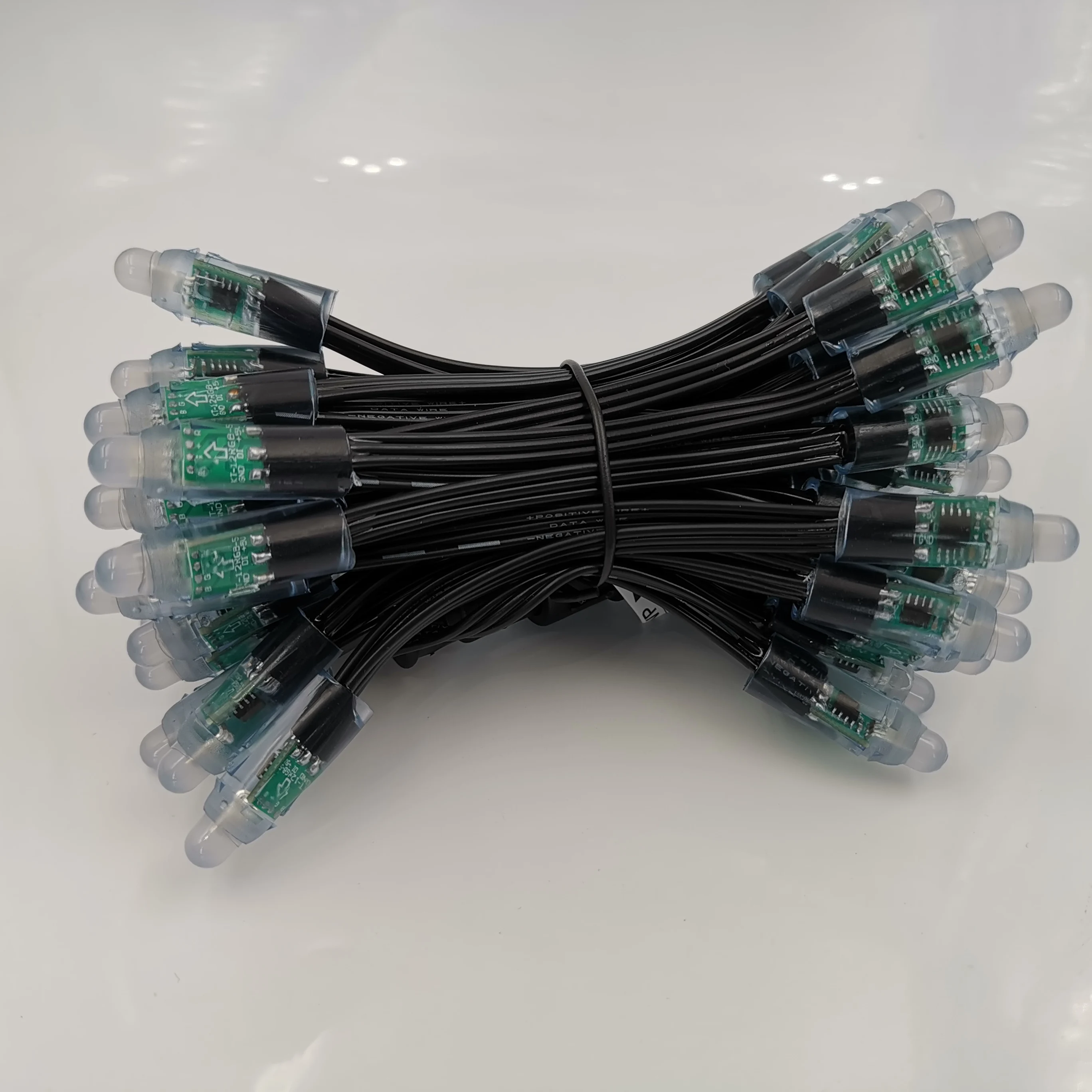 Ws2811/ucs1903 dc12v черный провод 12 мм круглая светодиодная Пиксельная